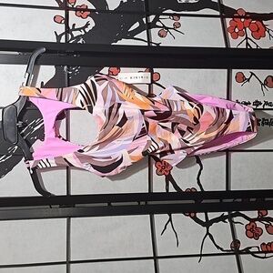Kikirio Colorful One Piece Open Back Swimsuit Size Medium NWT